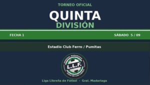 El fin de semana se inaugurará el Torneo de Fútbol de Quinta División de Libres